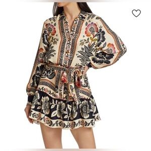 FARM Rio Floral Mini Dress - with wrap tie waist